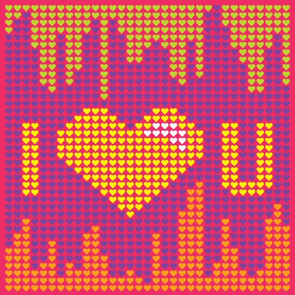 Tarjeta Felicitación Pixel Love You — Vector de stock