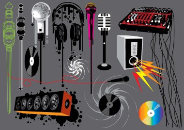 Music devices set, image is part of my music collection. clipart