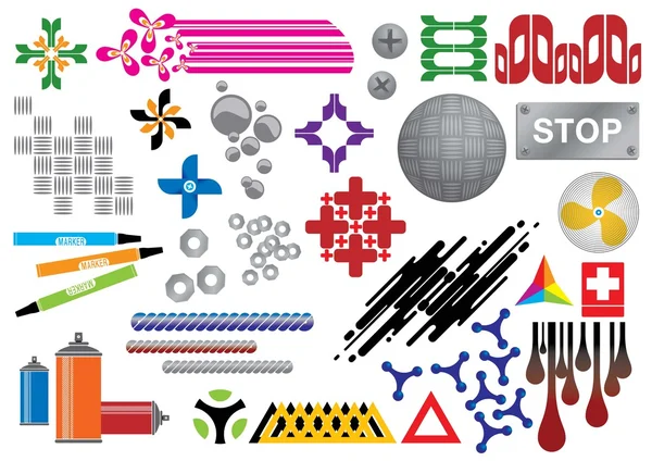Vector Elements Graphics Set Image Part Urban Elements Collection — Stock Vector