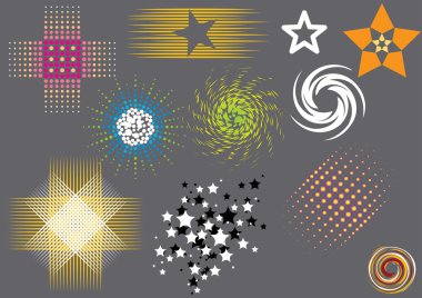 Bright star vector set, image is part of my music collection. clipart