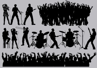 Music silhouettes , image is part of my music collection. clipart