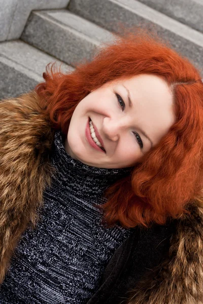 Attractive Young Girl Red Hair — Stock Photo, Image