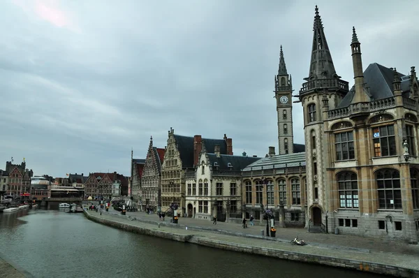 Historische Häuser in Gent Stockfoto