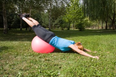 Woman engages in fitness clipart