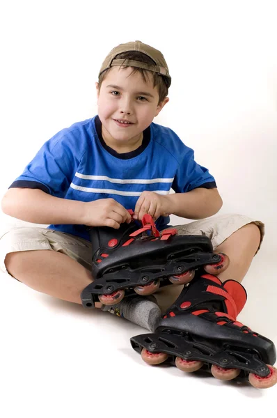 Little Boy Rollers — Stock Photo, Image
