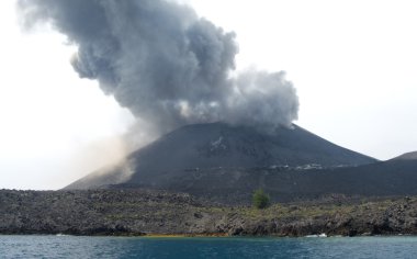 Anak Krakatau erupting clipart