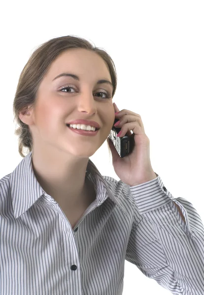 Femme d'affaires parlant au téléphone — Photo