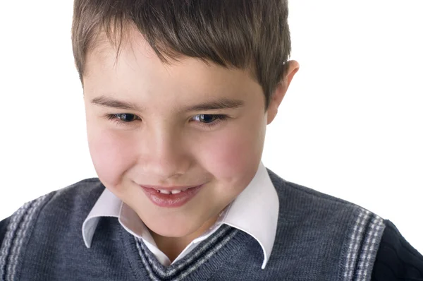 幸せなうれしそうな美しい小さな男の子の肖像画 — ストック写真