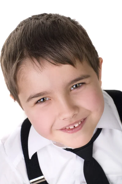 Portret szczęśliwy radosny piękny chłopczyk — Zdjęcie stockowe