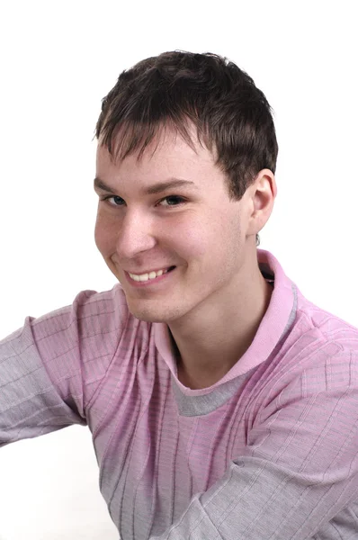Vértes egy boldog fiatalember portréja — Stock Fotó