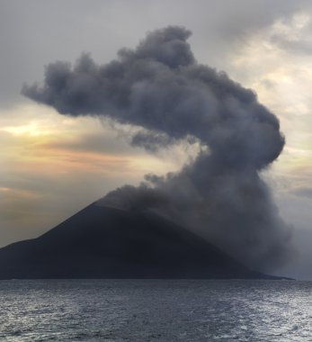 Volcano eruption. Krakatau clipart