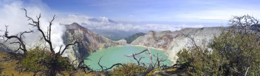 Lake in a crater of volcano Ijen clipart