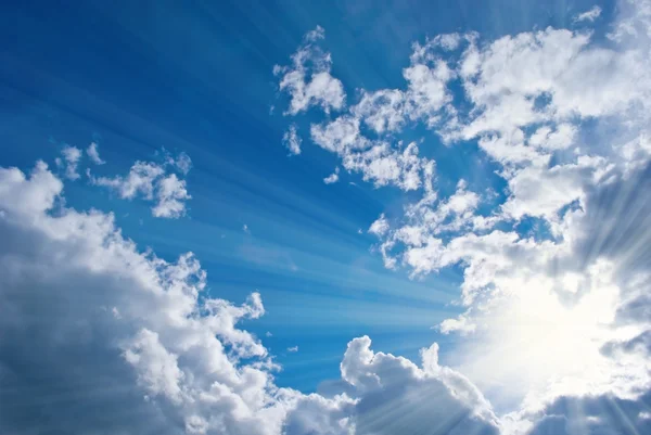 stock image Sky with sun and clouds