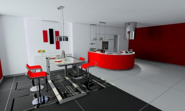 Modern kitchen interior clipart