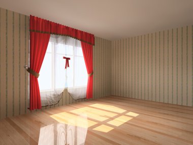 Rendering modern empty room interior