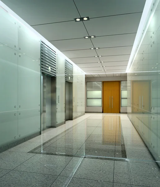 Rendering moderna korridor — Stockfoto