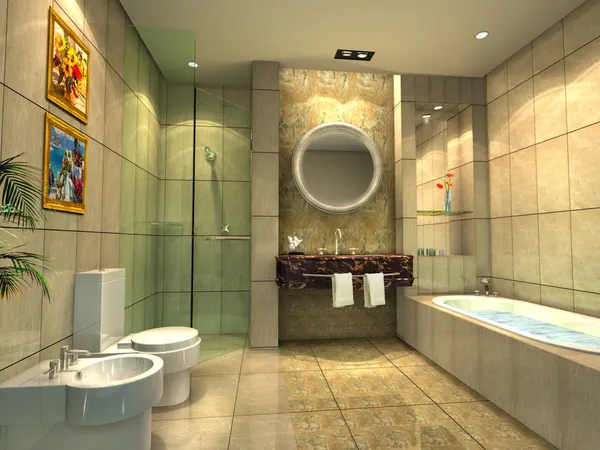 Сучасна ванна кімната Стокове Зображення