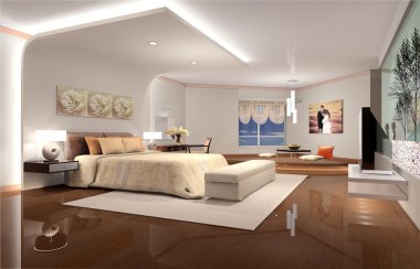 3D rendering of home interior clipart