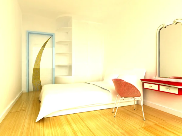 Rendering di interni per la casa incentrato sulla camera da letto — Foto Stock