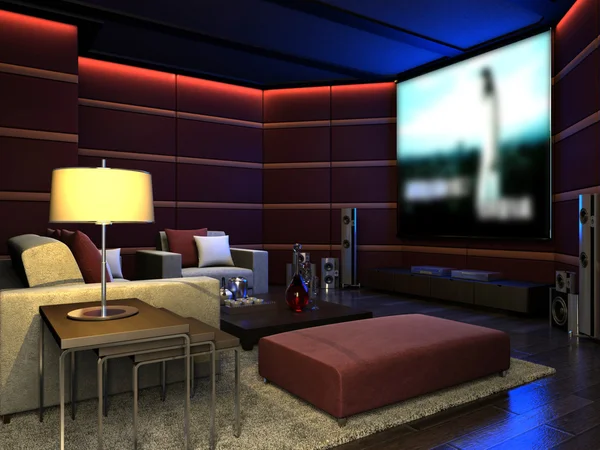 Interior elegante sala de estar renderização — Fotografia de Stock