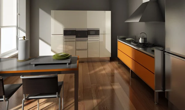 A cozinha moderna design de interiores — Fotografia de Stock