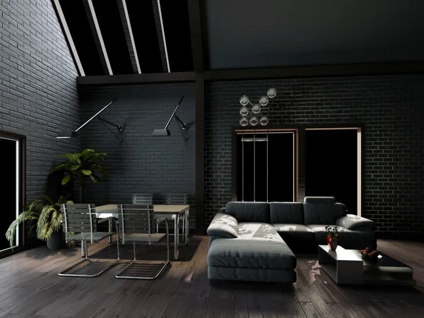 Modische Wohnzimmergestaltung im Interieur — Stockfoto