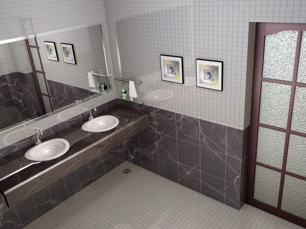 モダンなバスルームのインテリアのレンダリング — ストック写真