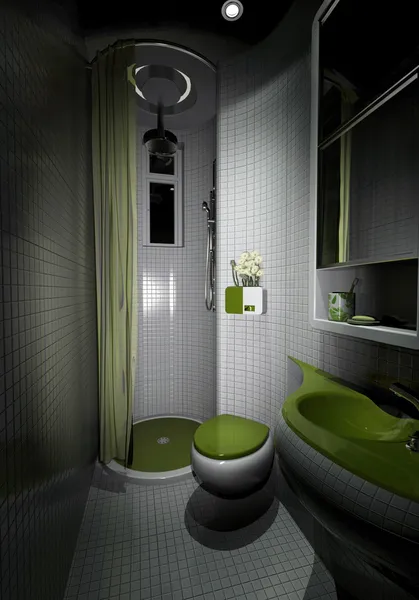 Rendu 3D de l'intérieur de la salle de bain — Photo