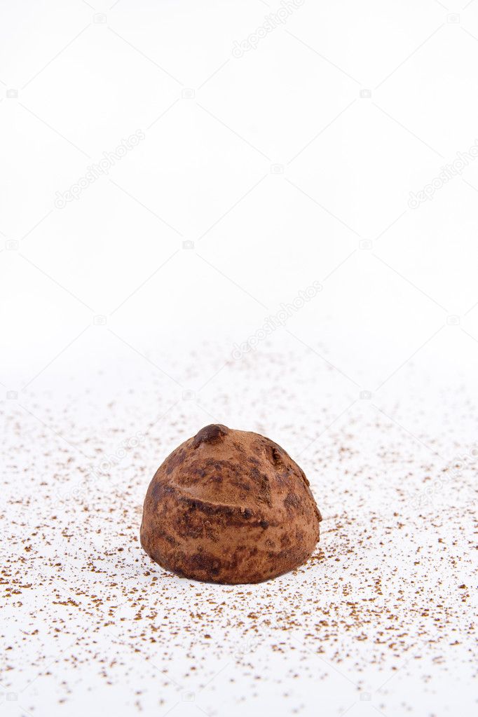 Chocolate sweet on a white background