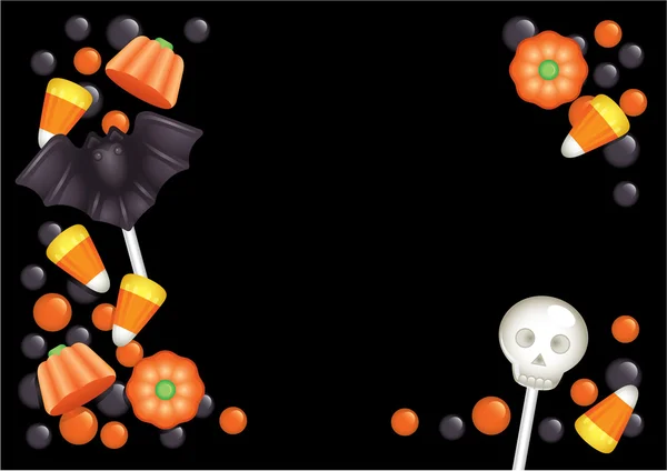 Carte postale Halloween bonbons — Image vectorielle