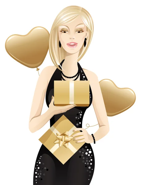 Cadeau pour une blonde — Image vectorielle