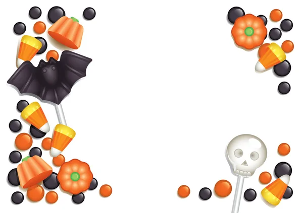 Carte postale Halloween bonbons — Image vectorielle