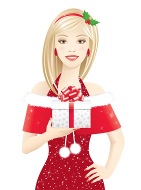 Santa girl clipart