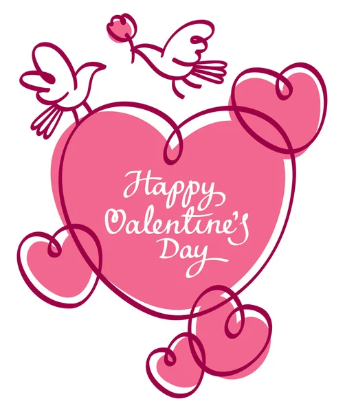 Valentine Romantic Background Hearts Greeting Inscription — Stock Vector