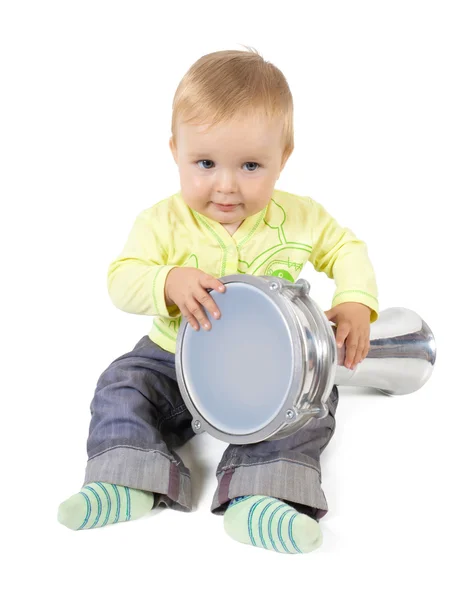 Baby percussionist — Stock Photo, Image