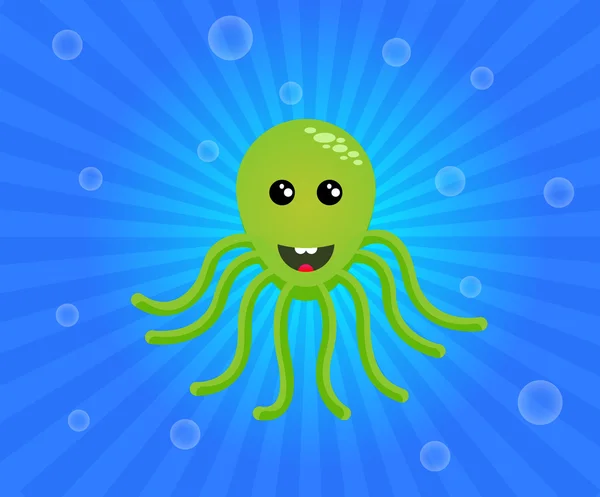 stock vector Octopus in the blue water background