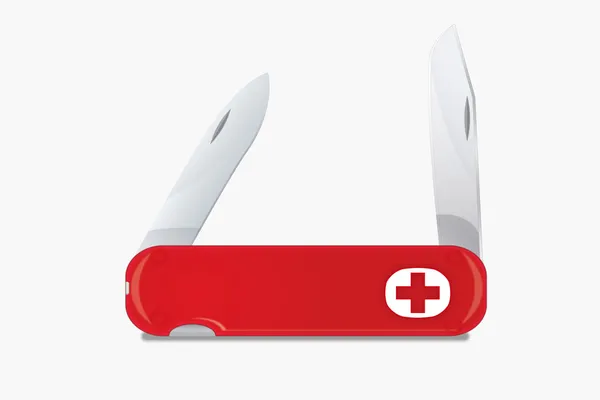 Červená Švýcarský Armádní Nůž — Stockový vektor