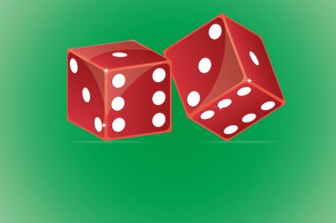 Vector red dices clipart