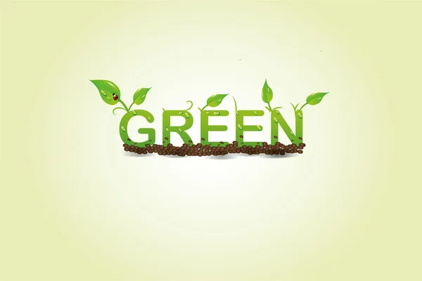 Alfabeto floreale verde vettoriale — Vettoriale Stock