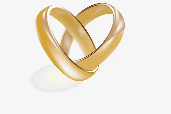 Feminino e masculino anéis de casamento de ouro — Vetor de Stock