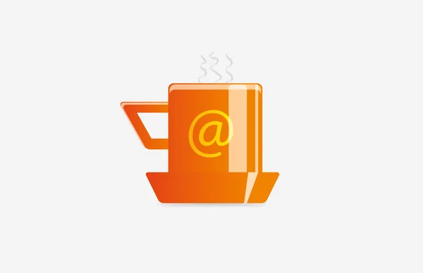 Γράμμα e με βάση την φλιτζάνι καφέ — Διανυσματικό Αρχείο