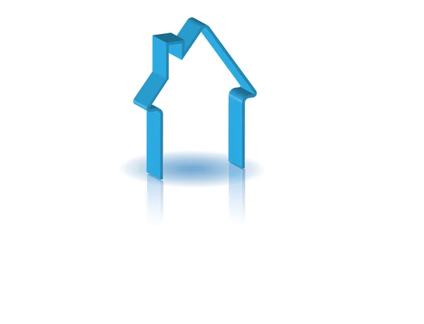Blå 3d hussymbol — Stock vektor