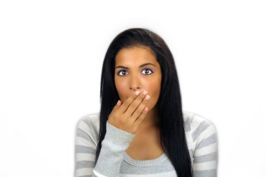 Beautiful Teen Latina Shocked or Embarrassed clipart