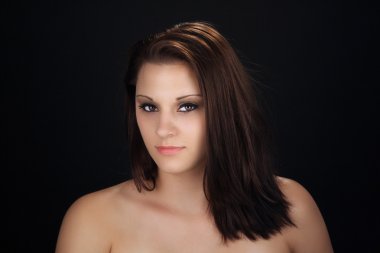 Sexy Brunette Studio Headshot clipart