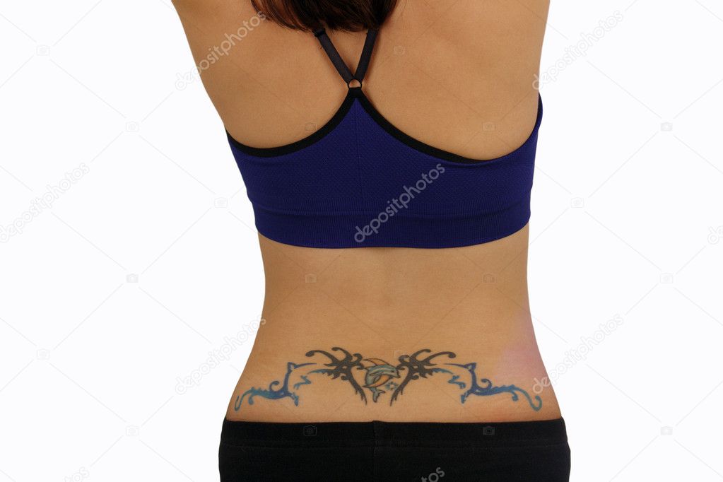 Lower Stomach Tattoo Designs Female Lower Back With A Tattoo Stock Photo C Csproductions 4544718