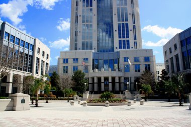 A view of the downtown courthouse, Orlando, Florida, USA. Horizontal orientation, ground level. clipart