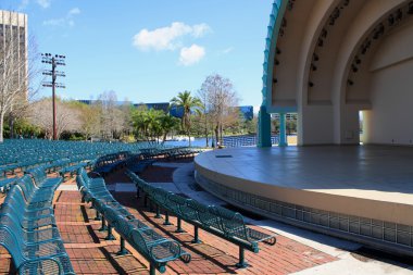 The amphitheatre at Lake Eola, downtown Orlando, Florida, USA. clipart