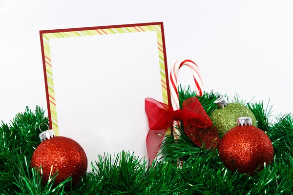 Julkort invitaion i rött och grönt — Stockfoto