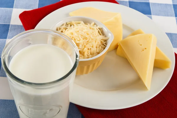 Cheese and Milk — Stock Photo, Image