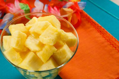 Colorful tropical pineapple salad clipart